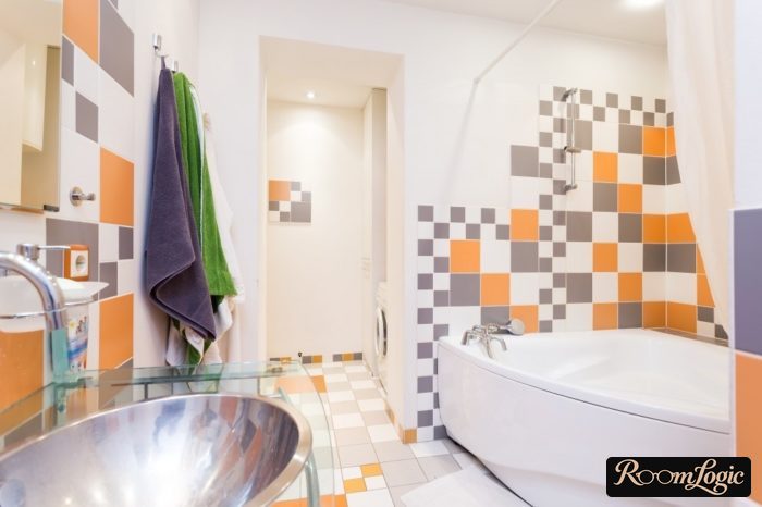 Bright bathroom with toilet
