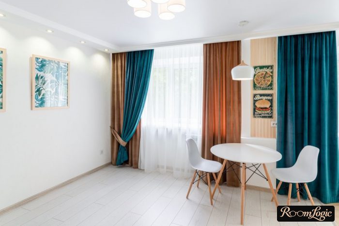 bright curtains for scandi design