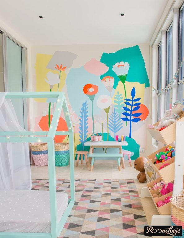 Bright design of a kids' room in pastel tones kids' room apartment interior