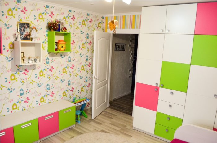 bright furniture for two girls