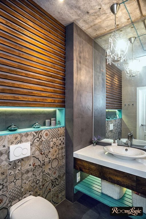 bright loft-style bathroom