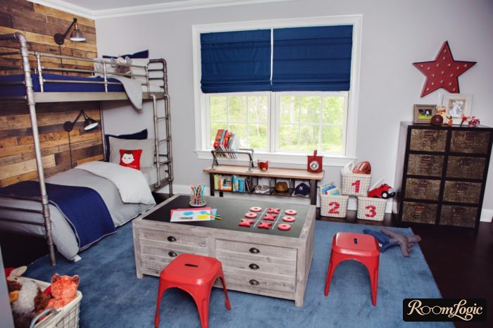 bright loft in kids' room for boy