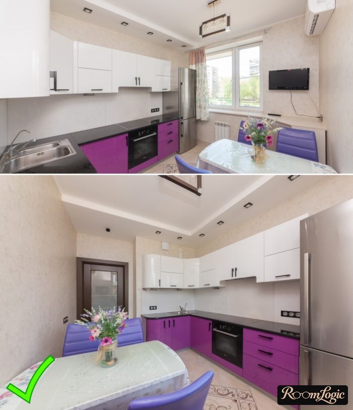 bright purple budget wallpaper for the kitchen