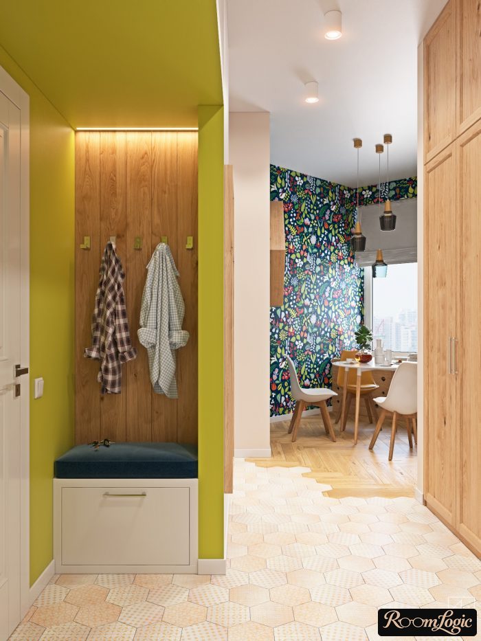 bright wall murals in a modern apartment interior