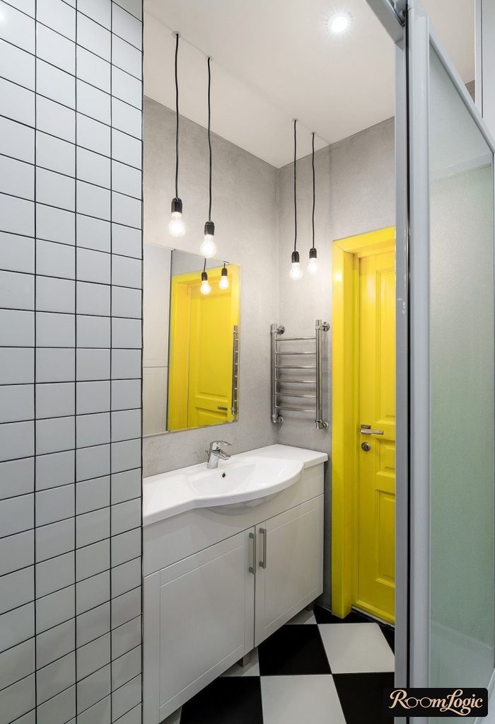bright yellow door in the interior