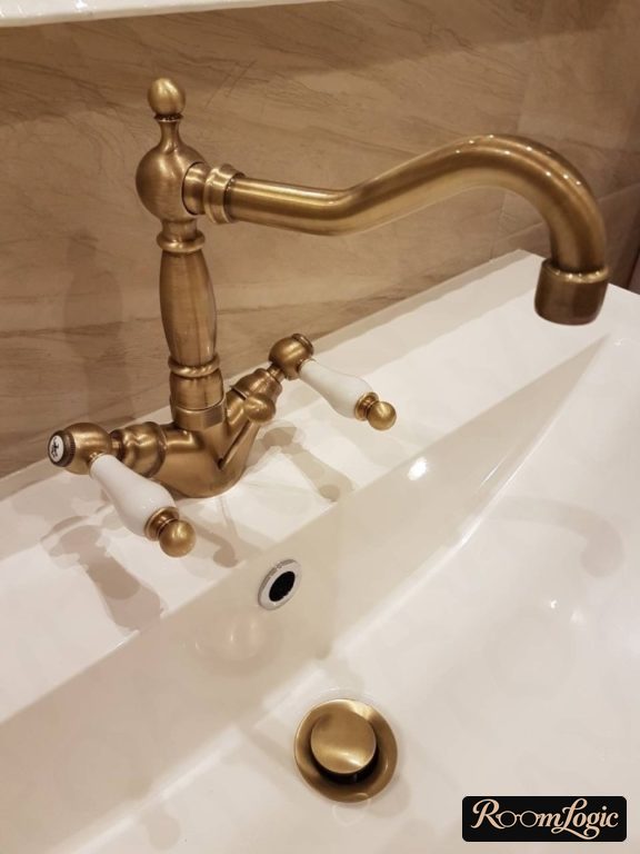 bronze faucet in the bathroom