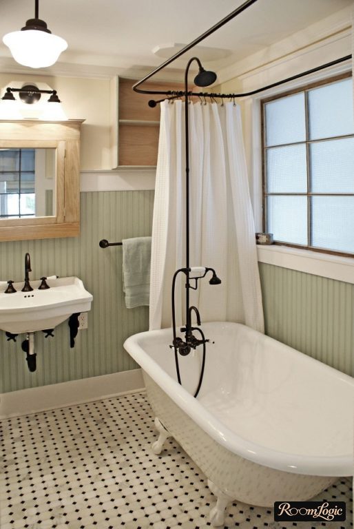 Budget bathroom interior in Provence style