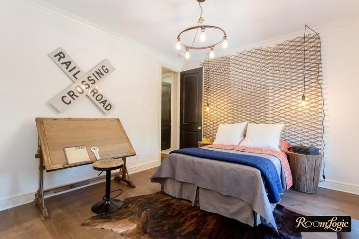 Budget loft-style kids' room for a boy
