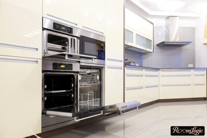Built-in appliances in a modern kitchen