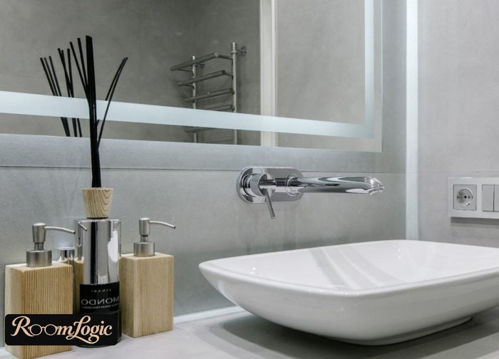 built-in faucet for modern bathroom