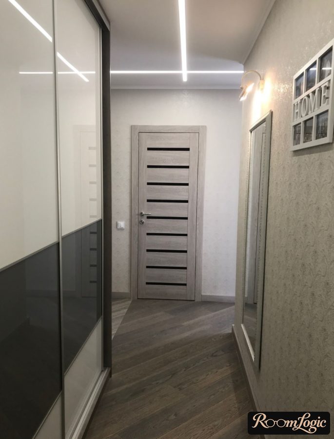 built-in LED profile in the ceiling design of the hallway