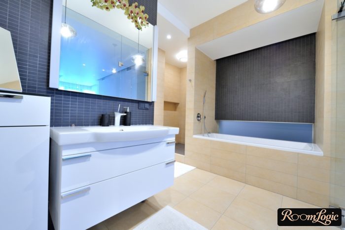 built-in rectangular bathtub