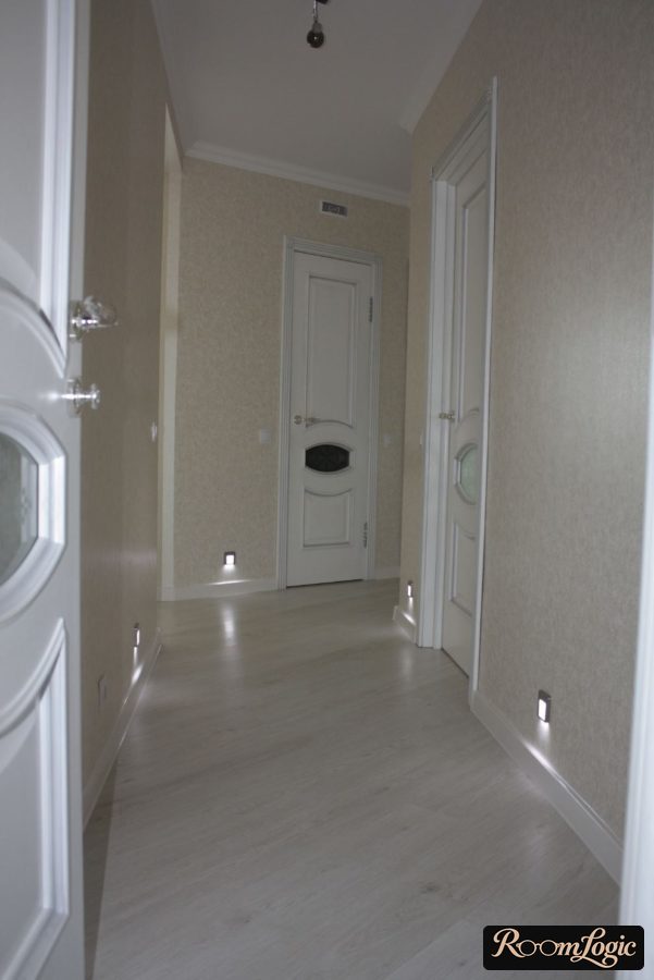 built-in wall lighting in the hallway