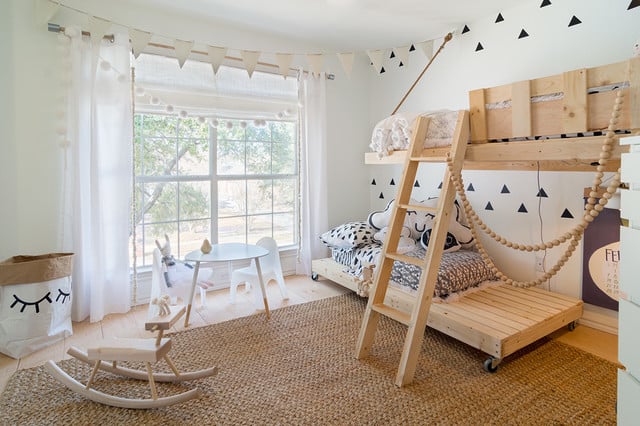 bunk bed in a Scandinavian style
