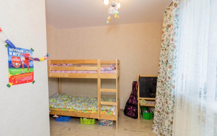 bunk bed in studio apartment