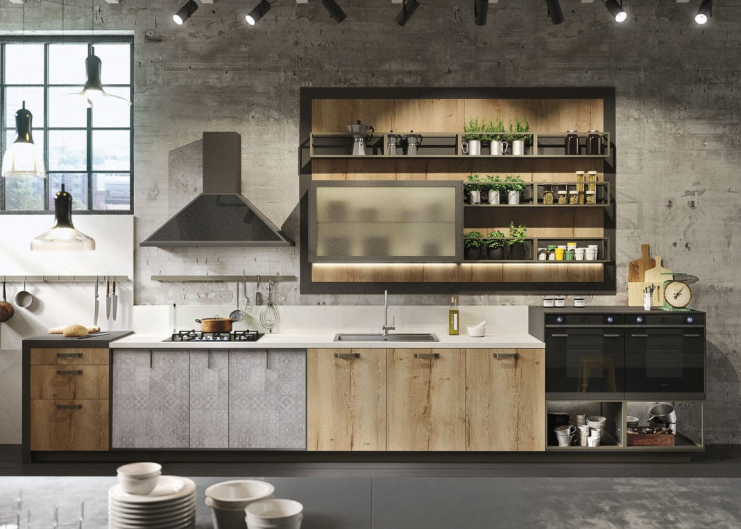cabinet fronts with wood grain imitation