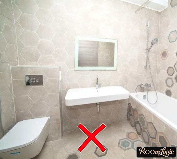 can hexagonal tile be used on all walls in the bathroom