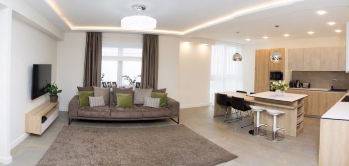 ceiling design with lighting in the studio