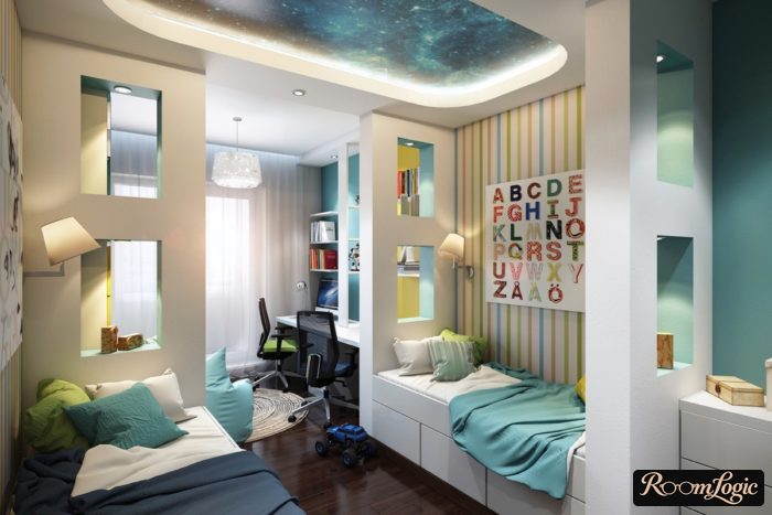 ceiling starry night in kids' room