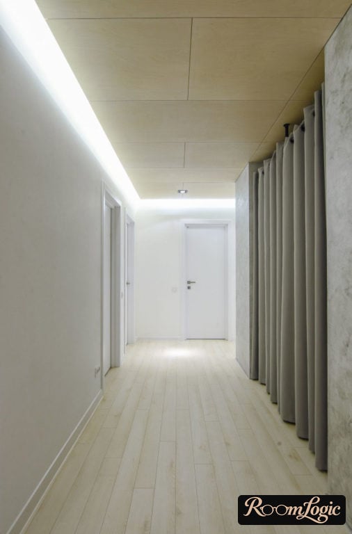 ceiling lighting around the perimeter of the hallway