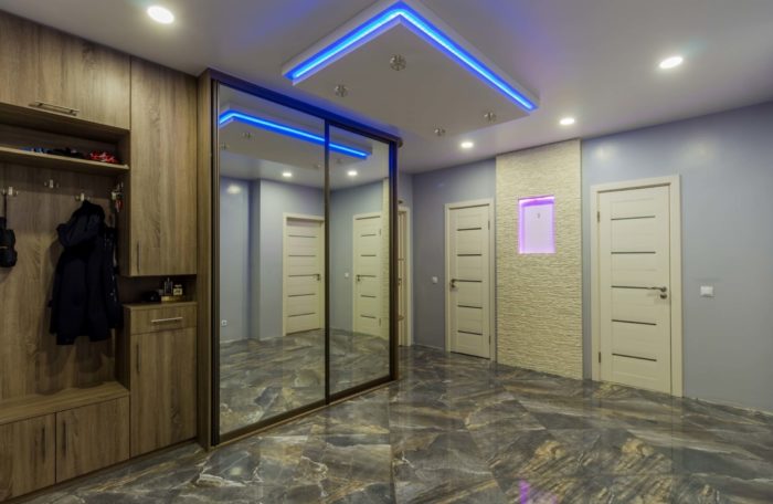 ceiling with blue lighting is not in style