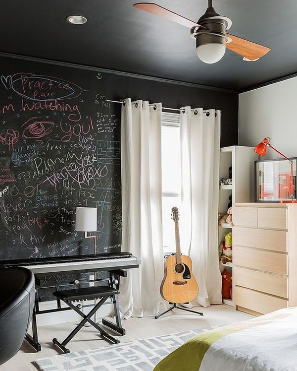 chalkboard wall in kids’ room