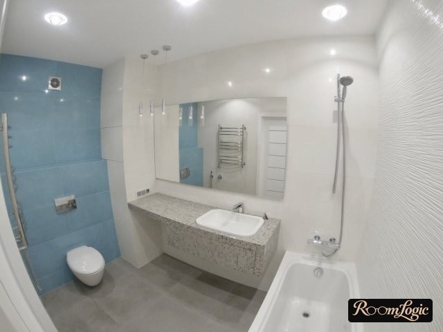 Choosing light blue tile for the bathroom