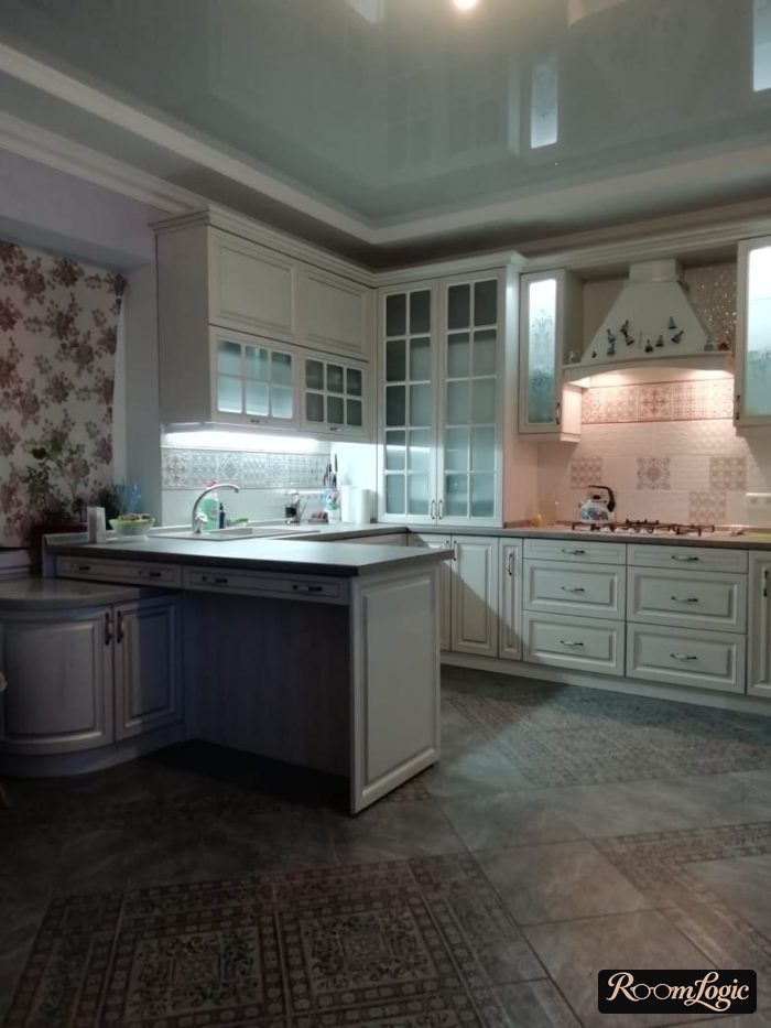 evening additional lighting in a classical style kitchen