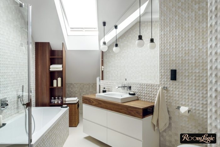 classical bathroom in attic