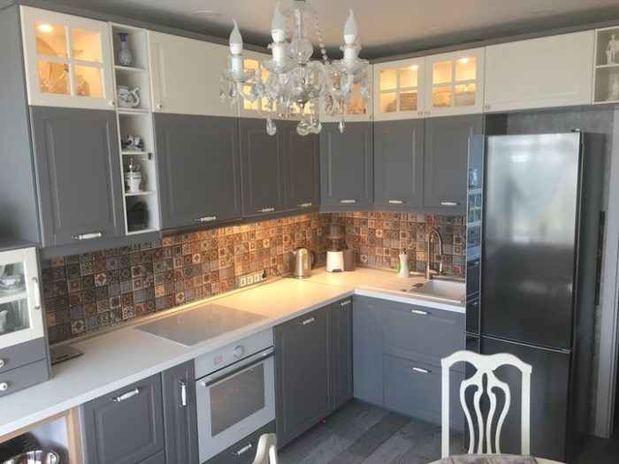 Classical gray IKEA cabinets