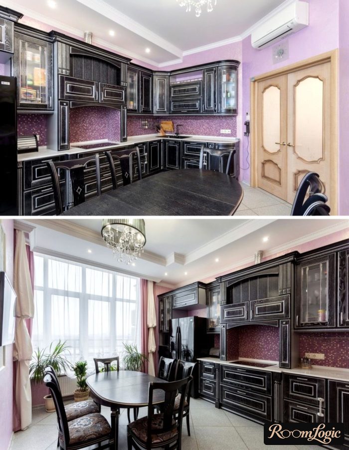 classical kitchen design in black