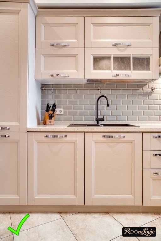 classical kitchen in light beige