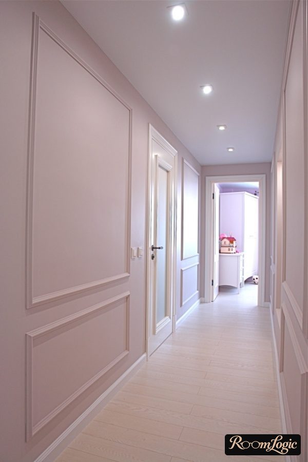 classical repair and light parquet in hallway