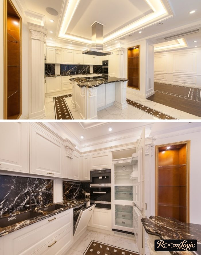 classical style kitchen in light tones