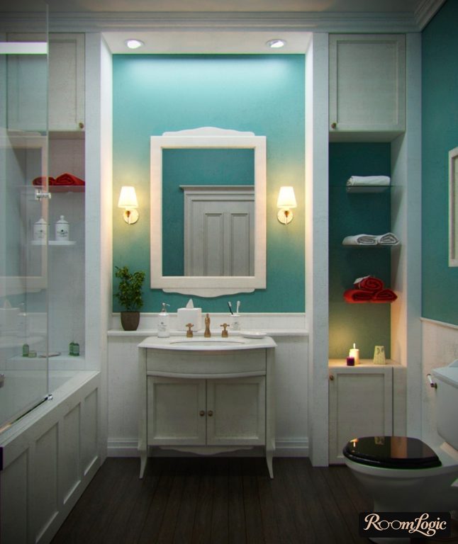 classical styled bathroom in light tones