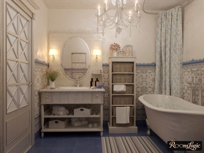 classical van bathroom in provence style