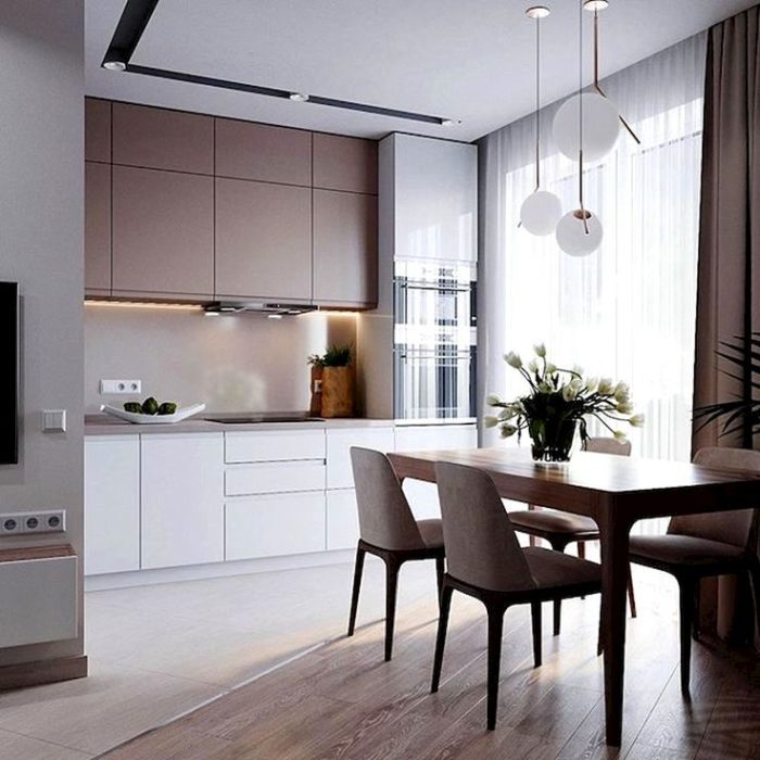 cocoa milk colored kitchen design