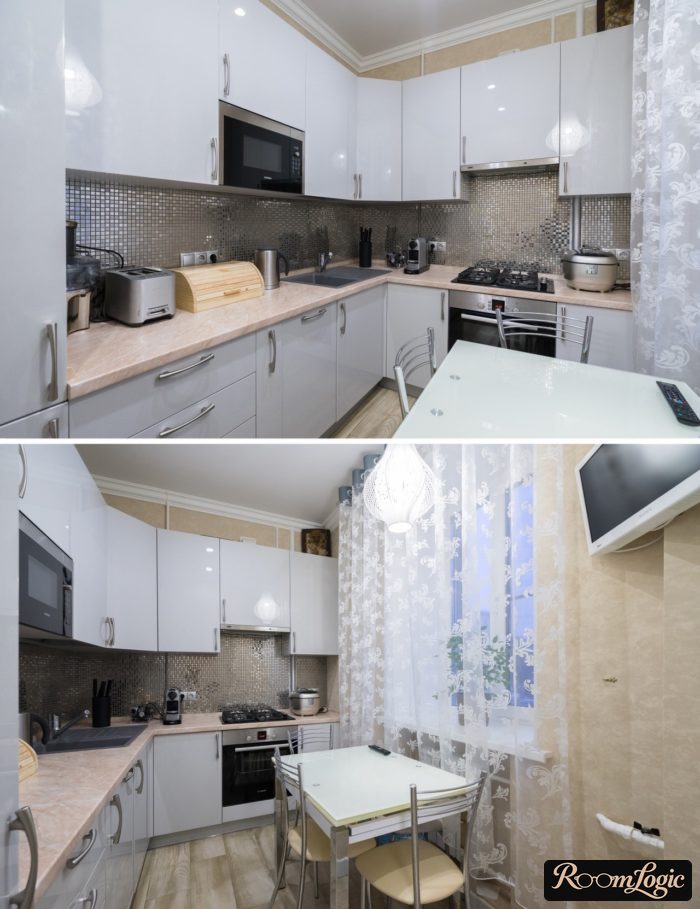 combination of colors with gray in kitchen interior