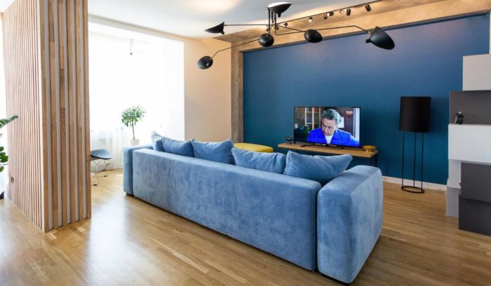 combination of gray brown and blue in the interior