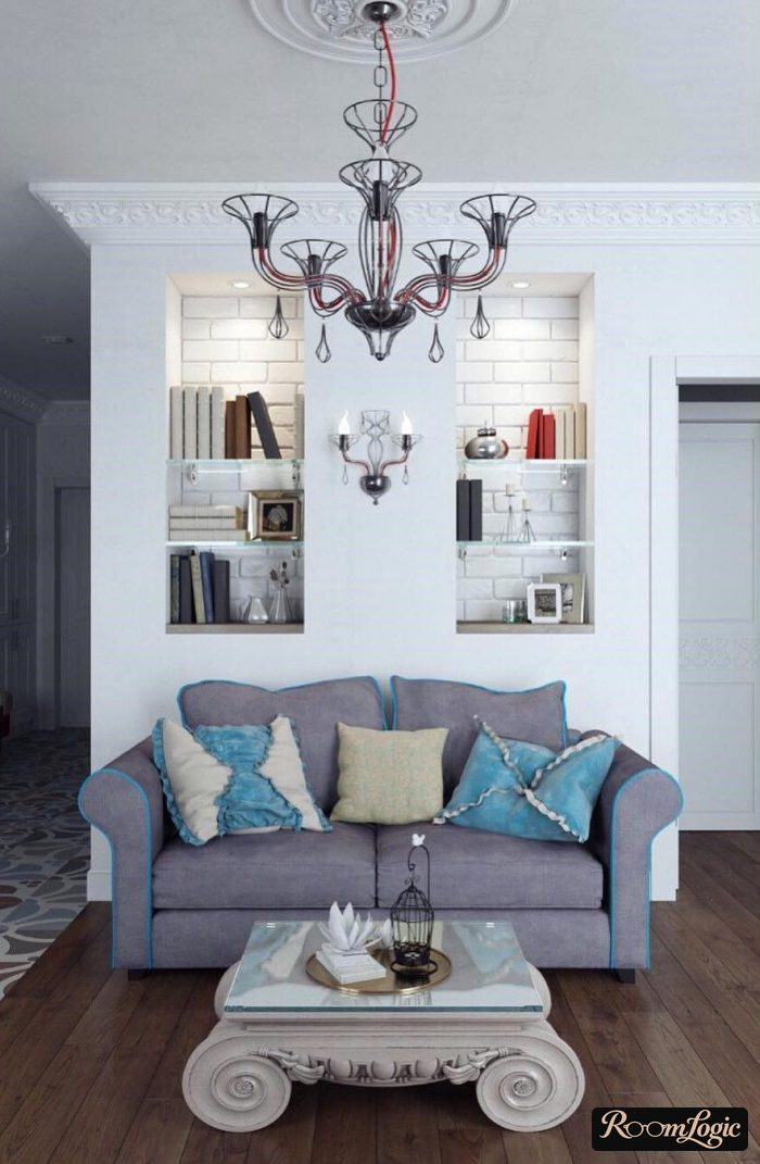 combination of lavender and yellow in the interior