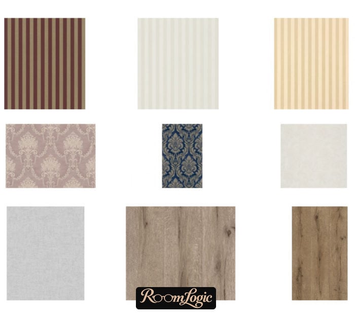 combination of wall paper in the bedroom