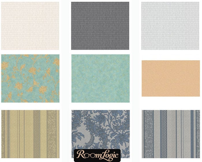 combination of wallpapers in the bedroom