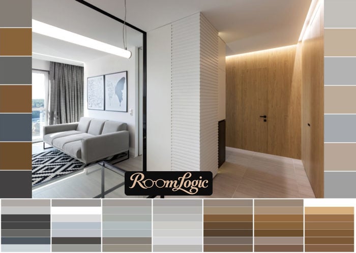 combination of white, beige, and wood in the interior