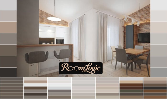 combination of wooden and brick colors