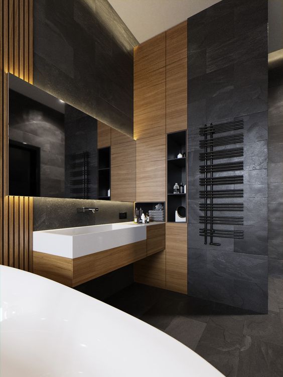 combined bathroom with toilet in loft style