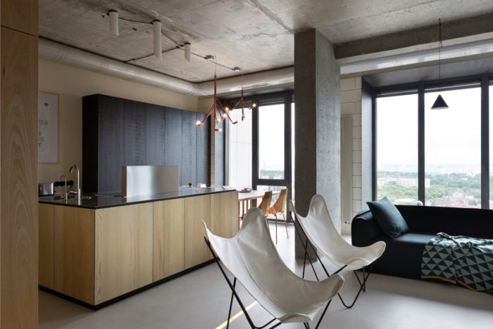 concrete ceiling in loft style