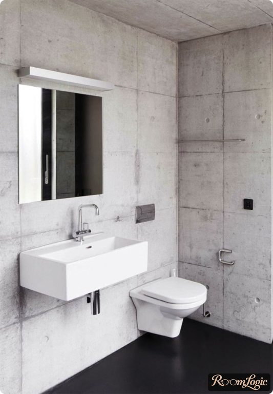 concrete-look bathroom in loft style