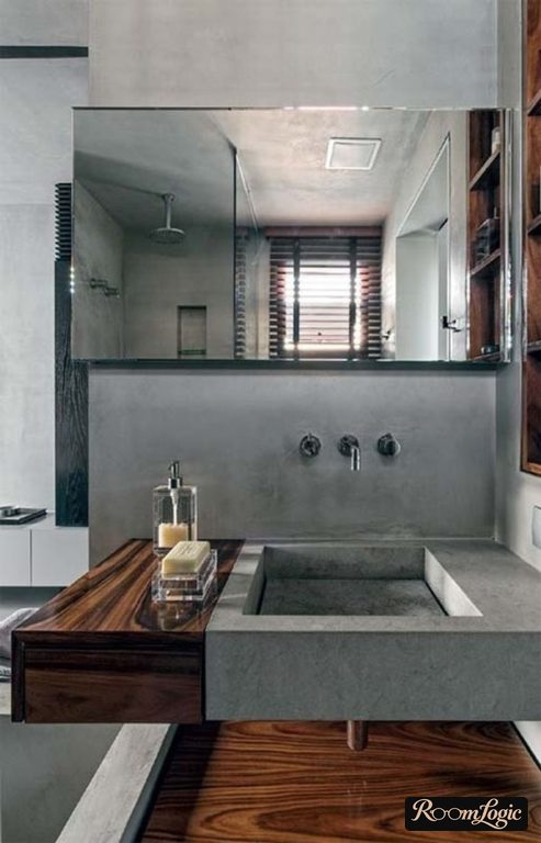 concrete sink and countertop in a loft style