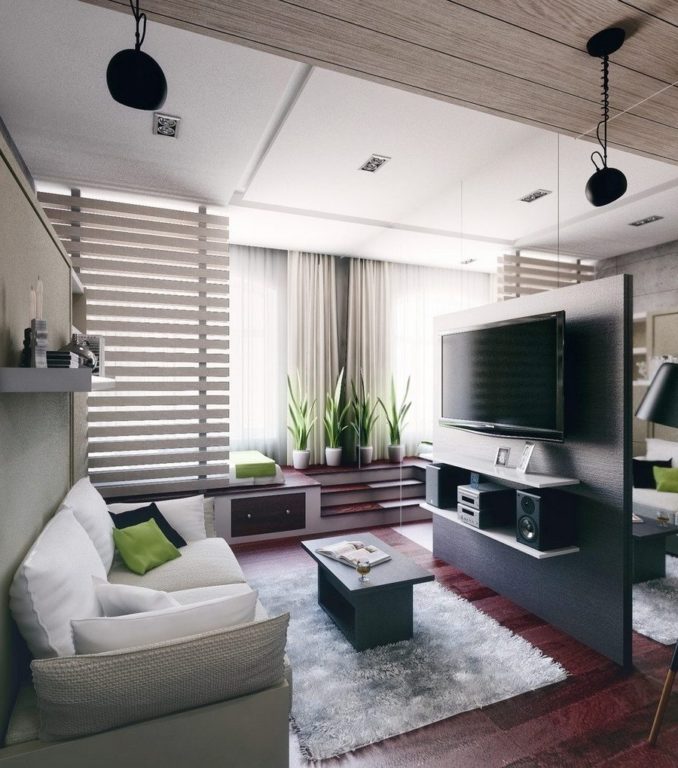 constructivist design in a studio apartment