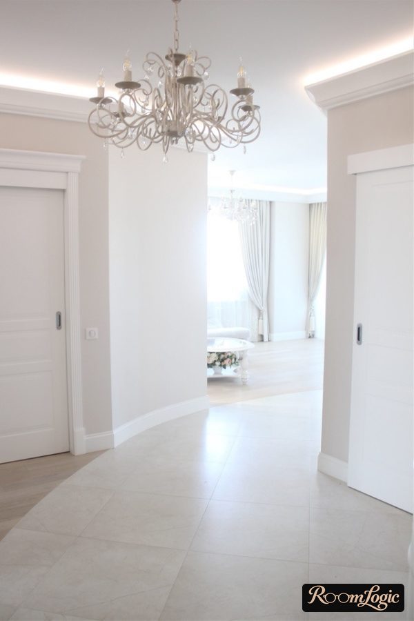 contemporary renovation in the hallway in light tones